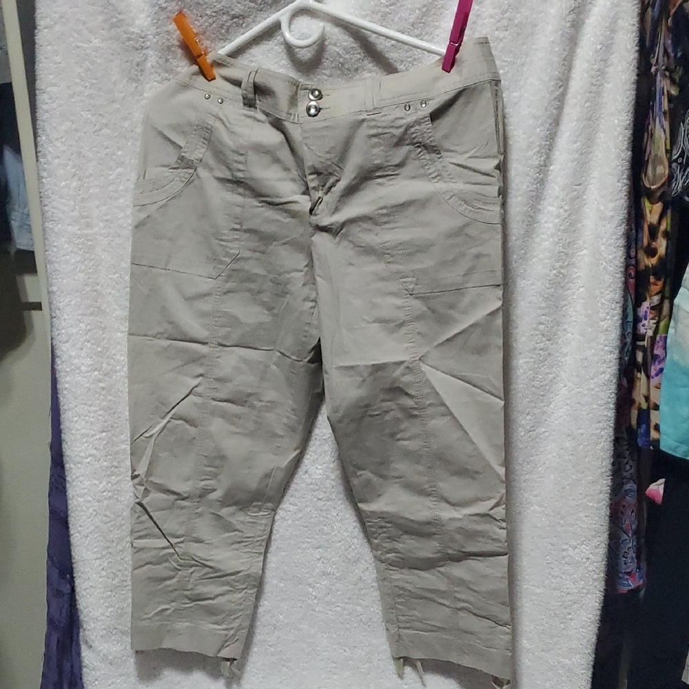 INC International Concepts Tan Capri Pants Relaxed Fit